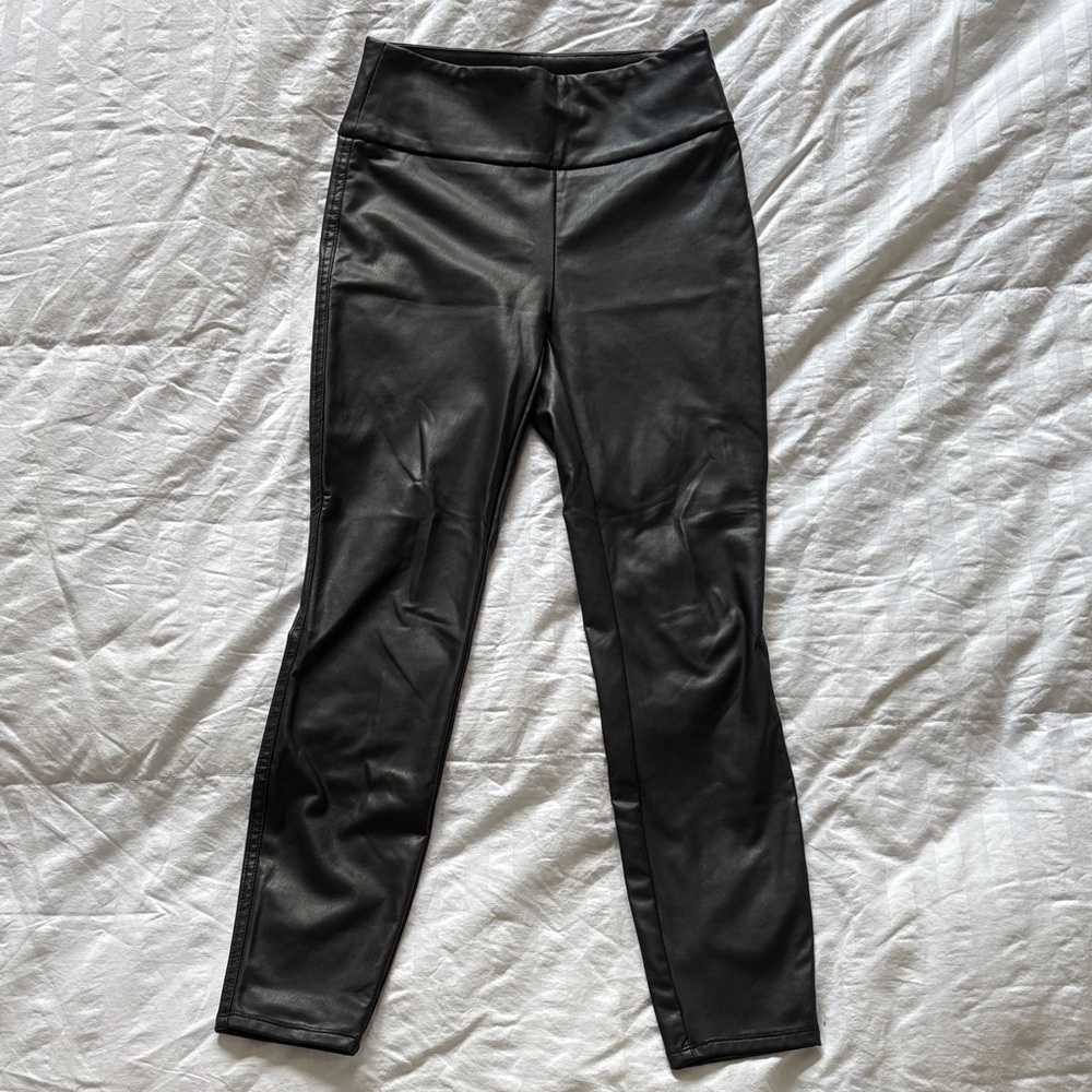 Reitmans Signature Black Faux Leather Pants
